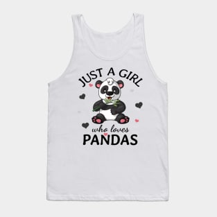 Just a Girl Who Loves pandas Gift Tank Top